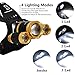 BenRan Headlamp CREE 3 T6 Super Bright Light Adjustable Focus Zoom Lights Lamp,Headlight Bicycle LED Flashlight,4 Modes,USB Rechargeable Batteries (Zoom Lights, Golden)