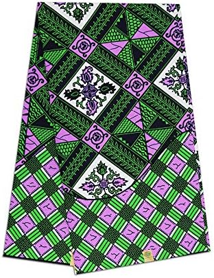 Wax Ankara African Print Fabric Wrap Kente Women Headtie Dashiki 6 Yards