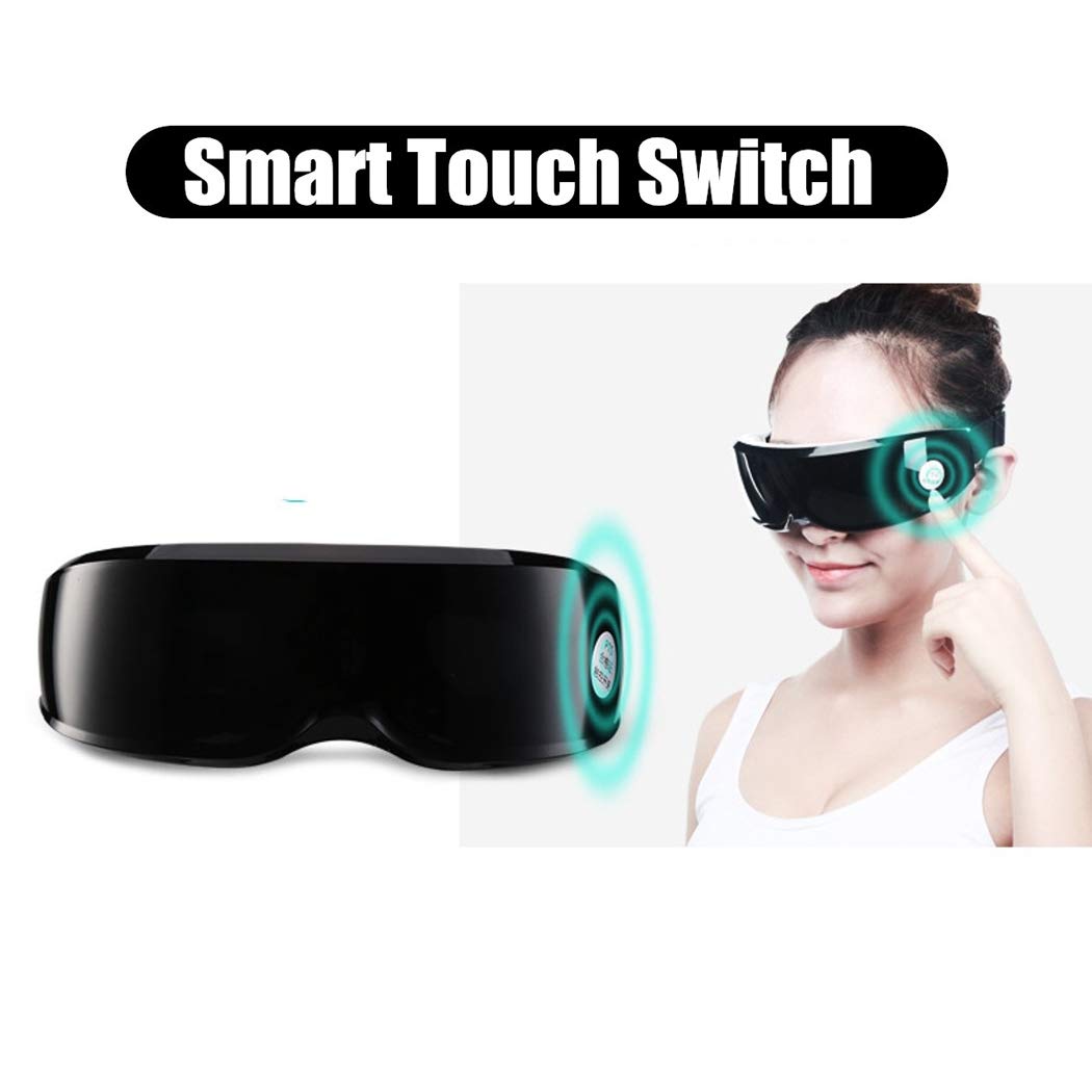 Yagot Masseur d\'yeux électrique, masseur rechargeable réglable d\'oeil de relaxation de double pression d\'oscillation multi de fréquence