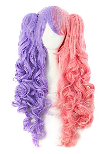 TINYUNICORN Lolita Long Curly Clip on Ponytails Cosplay Wig