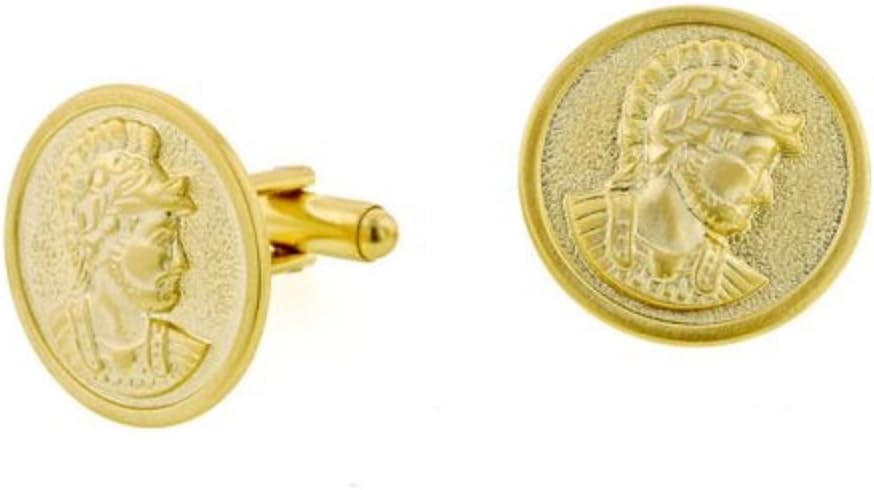 JJ Weston Warrior Head Style Soldier Cufflinks. Made in The USA.