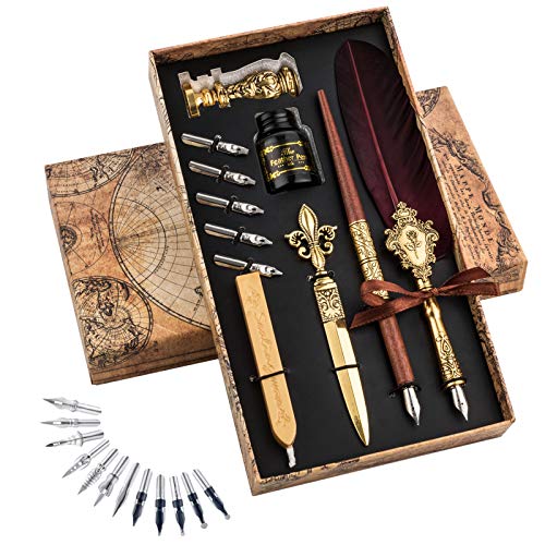 Hethrone Quill Pen Feather Pen Calligraphy Pen Set Fountain Dip Pen and Ink Set Pricepulse