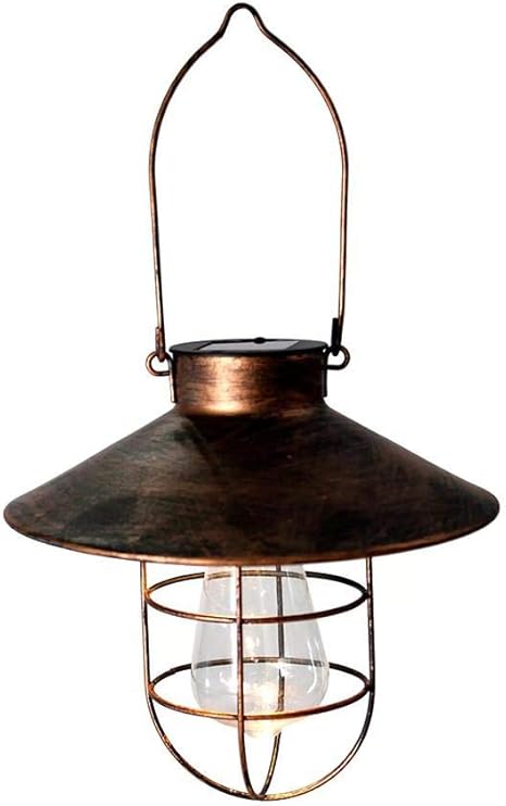 Amazon Co Jp ソーラーライト ソーラーランタン屋外ハンギングランタン照明ヘビーデューティソーラー防水傘ledフレームライトガーデンパティオ経路デッキヤード Diy 工具 ガーデン