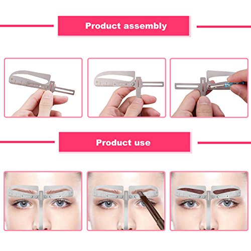 ELEVEN EVER Eyebrow Stencil Ruler kit -Includes 4 Group Eyebrow stencils and an Eyebrow Pencil Permanent Makeup Tools - Thumbnail 4