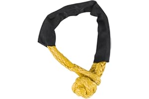 Synthetic Soft Shackle Recovery Rope with Sleeves Durable UHMWPE High Tensile Strength 10-25 Tons for Boating ATV UTV SUV Tru