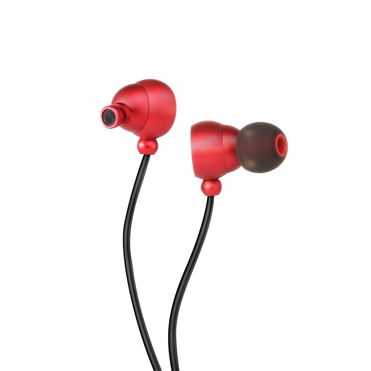 Kaavi Wired Earbuds,In-ear Metal Headphones Heavy Bass Stereo Earphones with Remote and Mic for Apple iPhone and Android Cellphone 3.5mm ,Red