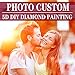 Custom Diamond Painting Full Drill Kits for Adults/Private Custom Your Own Personalized Picture/Birthday Gift Home Wall Decor(Round Diamond 11.8×11.8 inches)