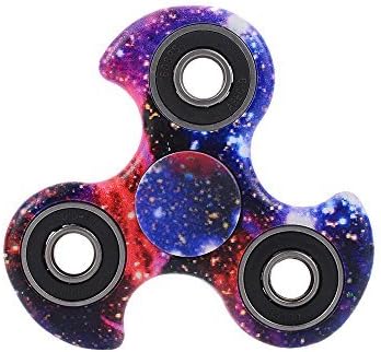 KingSpin Brand Premium Quality Collectible Fidget Spinners - 2-4 Minute Silent Spin - Limited Collectors Edition - Purple Galaxy Frame with Black Bearings (Plus Additional Color Bearing Covers!)