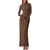BTFBM Women Bodycon Maxi Dress Fall 2025 Long Sleeve Ruched Elegant Party Cocktail Formal Wedding Guest Dresses