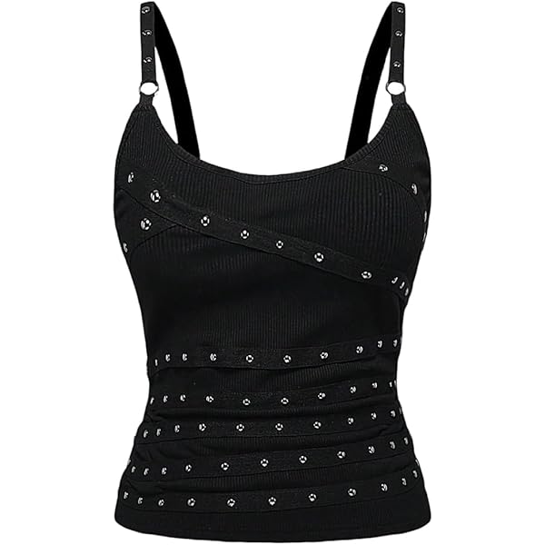 Goth Sweetheart Neckline Crop Top for Women Y2k Teen Girls Gothic