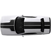 Factory Crafts T-Hood Roof & Trunk Stripes Graphics Kit Vinyl Decal Wrap Compatible with Dodge Challenger 2008-2013 - Matte Black