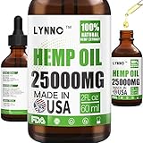 LYNNC Hemp Oil for Anxiety Relief - 25000 MG - Premium Seed Grade - Natural Hemp Oil for Better Sleep, Mood & Stress - Improve Health - Vitamins & Fatty Acids