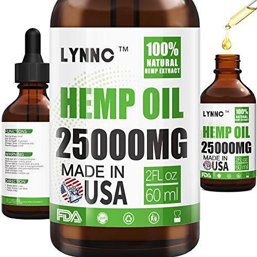 LYNNC Hemp Oil for Anxiety Relief 25000 MG Premium Seed Grade