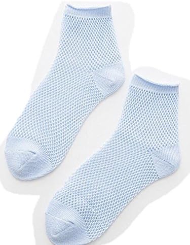 Hollow mesh socks solid color bottom socks cotton fishing net socks (Blue)
