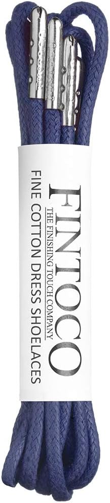 Fintoco Round Waxed Dress Shoe laces with Metal Tips