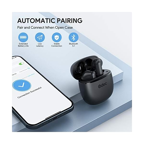 Odec-Wireless-Earbuds-Bluetooth-Headphones-True-Stereo-Semi-in-Ear-Earphones-with-Portable-USB-C-Fast-Charging-Case-Built-in-Mic-24Hrs-Playing-Time-Touch-Control-IPX5-Headset-for-iPhone-and-Android Odec Wireless Earbuds Bluetooth Headphones True Stereo Semi-in-Ear Earphones with Portable USB-C Fast Charging Case…