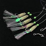 Luminous Sabiki Fishing Rigs Glow Soft Fish/Shrimp Sabiki lure Saltwater/Freshwater Fishing Bait (Simulation Fish Rigs)
