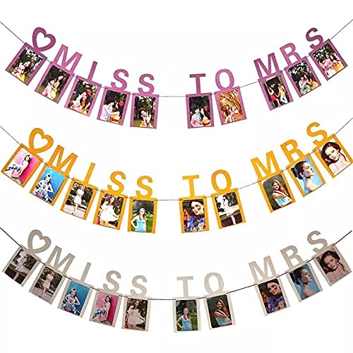 Miss To Mrs Hen Do Party Photo Banner Garland Decor Wedding Bridal (Silver)