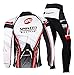 sponeed Men Biking Shirt Suit Moisture Wicking Bike Jerseys Pants Spring Style Riding Outfit US XXL White Red