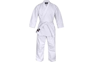 RIGHT PUNCH Premium Karate Uniform - 8 Ounce White | Durable & Lightweight | Ideal for Karate and Taekwondo | Adult and Youth Karate Gi