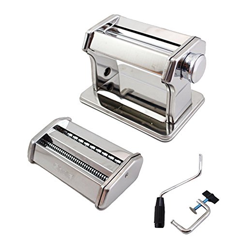 Stainless Steel Pasta Maker Machine kit - With Pasta Roller,Pasta Cutter, Hand Crank and Detailed Instructions