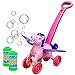 Automatic Bubble Machine Toy For Kids - Horse Walker Blows Bubbles Out Of Mouth, Plays Music And Lights Up As You Push It – 2 Bubble Solution Bottles Included - Bubble Blower by MotoWorx