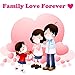 3pcs Family Pendant Necklace Set - Father and Mother I Love U Gift for Daughter Dad Mom New Year