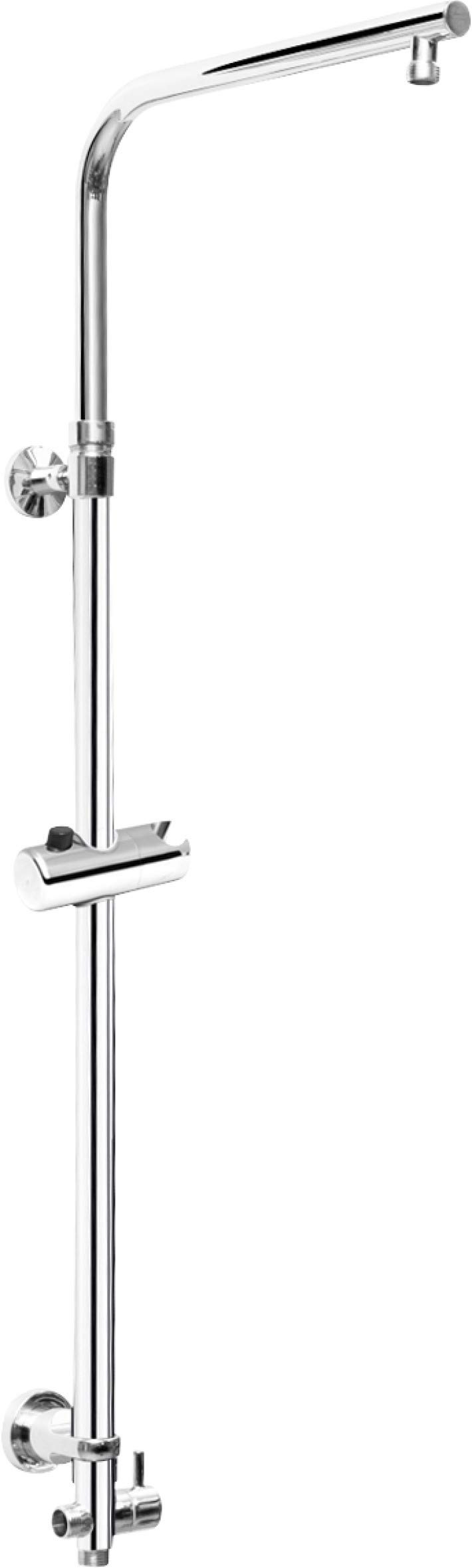 Cornat TECBW3411 Square Vario Riser Pipe 80-130 cm Height Adjustable Square Shape with Switch & Hand Shower Holder Variable Wall Fixings/Shower Rail for Shower Head/Shower Arm