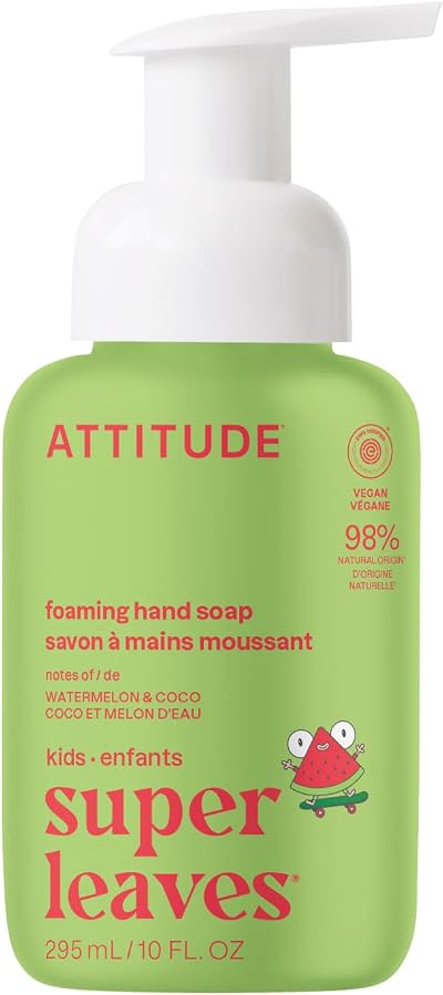 ATTITUDE Kids Foaming Hand Soap Watermelon Coco EWG Verified Plant Based Vegan