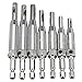 7 Pc High Speed Steel HSS Drill Bit Set Self Centering Hinge Door Cabinet in Wood Case Sizes 5/64 to 1/4