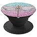 Dragonfly in Blues and Pinks on Pastel Background - PopSockets Grip and Stand for Phones and Tablets