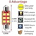 Shangyuan 578 led bulb, 212-2 led bulb, 211-2 led bulb, 42MM (1.72'') Festoon LED Light Bulbs for Interior Lights Dome Lights Door Light` 750 Lumens Extremely Bright White DC 12v (Pack of 2)