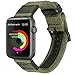 Amberwin Apple Watch Band, Nylon iWatch Strap Replacement Bands with Stainless Metal Clasp for Apple Watch Series 3 Series 2 Series 1 Sport and Edition (Army Green, 42mm)