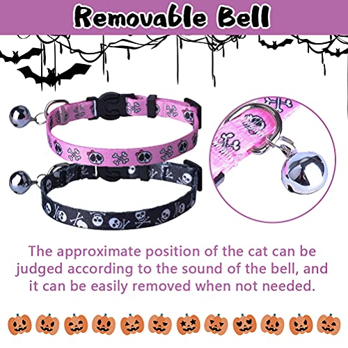 PUPTECK Breakaway Cat Collar with Bell Charm, 2 Packs Adjustable Kitty