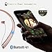 Bluetooth Neckband Headphones, Wireless Earbuds Retractable Headset Stereo Sweat-proof Sports Earphones with Mic for iPhone X/8/7/6, Android and Other Bluetooth Devices (Rose)