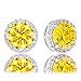 ORROUS & CO 18K Gold Plated CZ Simulated Diamond Stud Earrings for Women, Hypoallergenic, 3.5 Carat