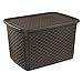 Sterilite 12786P04 17 Gallon/64 Liter Weave Tote, Espresso, 4-Pack