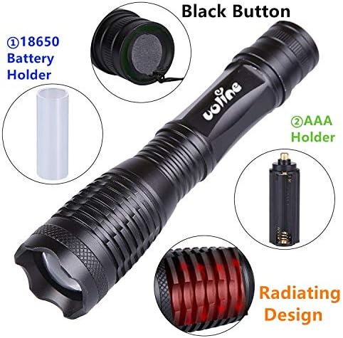 High Powered Handheld Flashlight, Portable LED Flash light with Adjustable Focus and 5 Light Modes