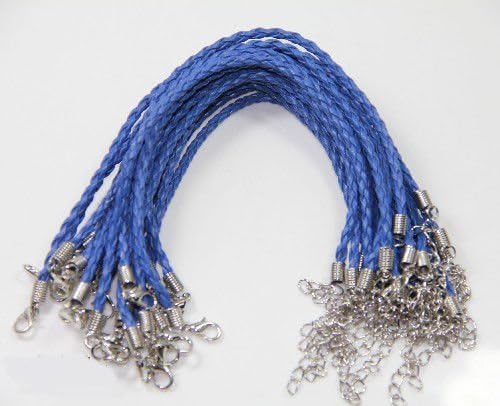 Royalblue 10pcs Man-made Twist Leather Cord Braid Rope Bracelet Bangle Jewelry Making DIY …