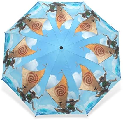 Littleli Moana Pattern 100% Fabric and Aluminium Foldable Umbrella (41 Inch)