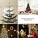 KINGWILL 2-in-1 Gold Glittered 5 Point 9.8 Inch Star Tree Topper with Snowfall LED Lights and Snowflake Projector, Night Light for Christmas Nursery Indoor Decoration