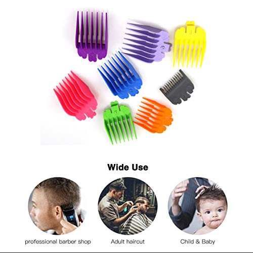 Professional Hair Clipper Guards Guide Combs, 8 Color Coded 1/8'' to 1'' Replacement Cutting