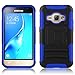 J1 2016 Case, Zenic(TM) Hybrid Full-Body Protective Case Cover with Kickstand & Belt Clip Holster Combo for Samsung Galaxy J1 J120 (4.5 inch) / Amp 2 / Express 3 / Luna 2016 (Dark Blue)