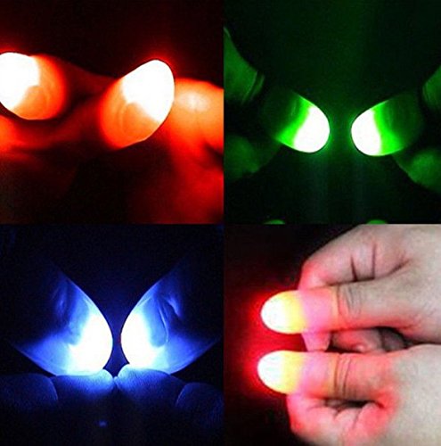 URBeauty 5Pair/10Pieces Fingers Amazing Flashing Fingers Fantastic Glow Toys Children Luminous Gifts Decor Novelty Funny LED Light Magic Trick Props Supplies(Color Randomly) - Thumbnail 5