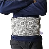 Microwavable Heating Pad - Organic Flaxseed &amp; Cherry Pit Filler - Hot Cold Therapy- Moist Heat - Medium (Taupe Grey)