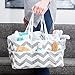ATAZUA Strong Washable Baby Diaper Caddy: 100% Cotton Canvas - Portable Gray and White Chevron Nursery Storage Bin and Car Organizer by Gracie and Belle (Gray Chevron)
