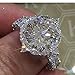 Yuren New 925 Silver White Sapphire Birthstone Engagement Wedding Jewelry Ring Sz 6-10 (US Code 7)