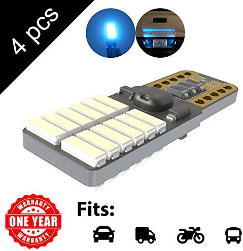 LED Monster 4-Pack Ice Blue 24-SMD LED Bulbs for License Plate Lights Car Interior Dome Map Door Courtesy Extremely Bright Compact Wedge T10 168 194 2826
