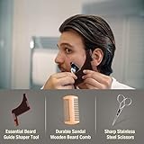 MayBeau Beard Kit for Men 8 in 1 Beard Grouth Grooming & Trimming with Unscented Leave-in Conditioner Oil,Beard shaping, Beard Balm Butter Wax, Brush and Comb Ultimate Trimmer Set for Men
