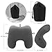 OlymFits Travel Pillow Memory Foam, Back Neck Support Pillow Sleeping, Nap, Airplane, Kids, Car Office. (Gray)